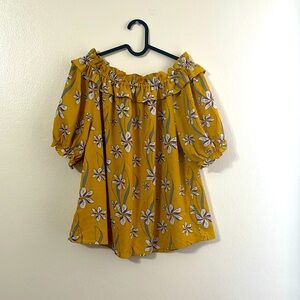 Cold Shoulder Floral Print Top